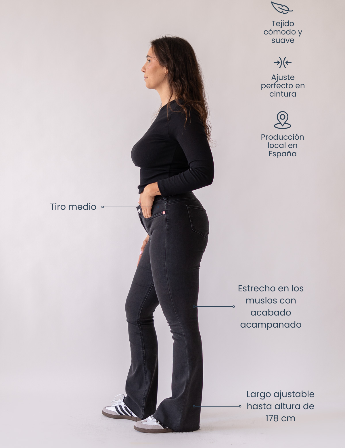 FLARE MID RISE - GREY