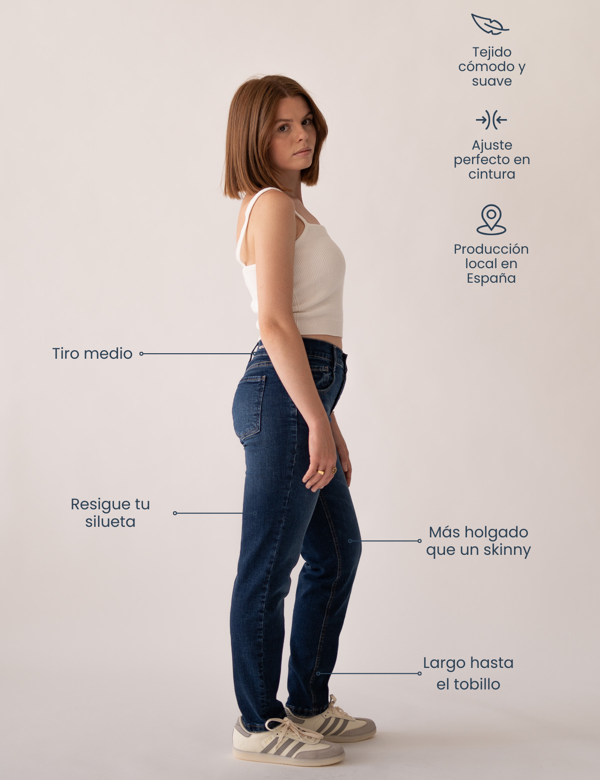 MOM MID RISE - DARK BLUE