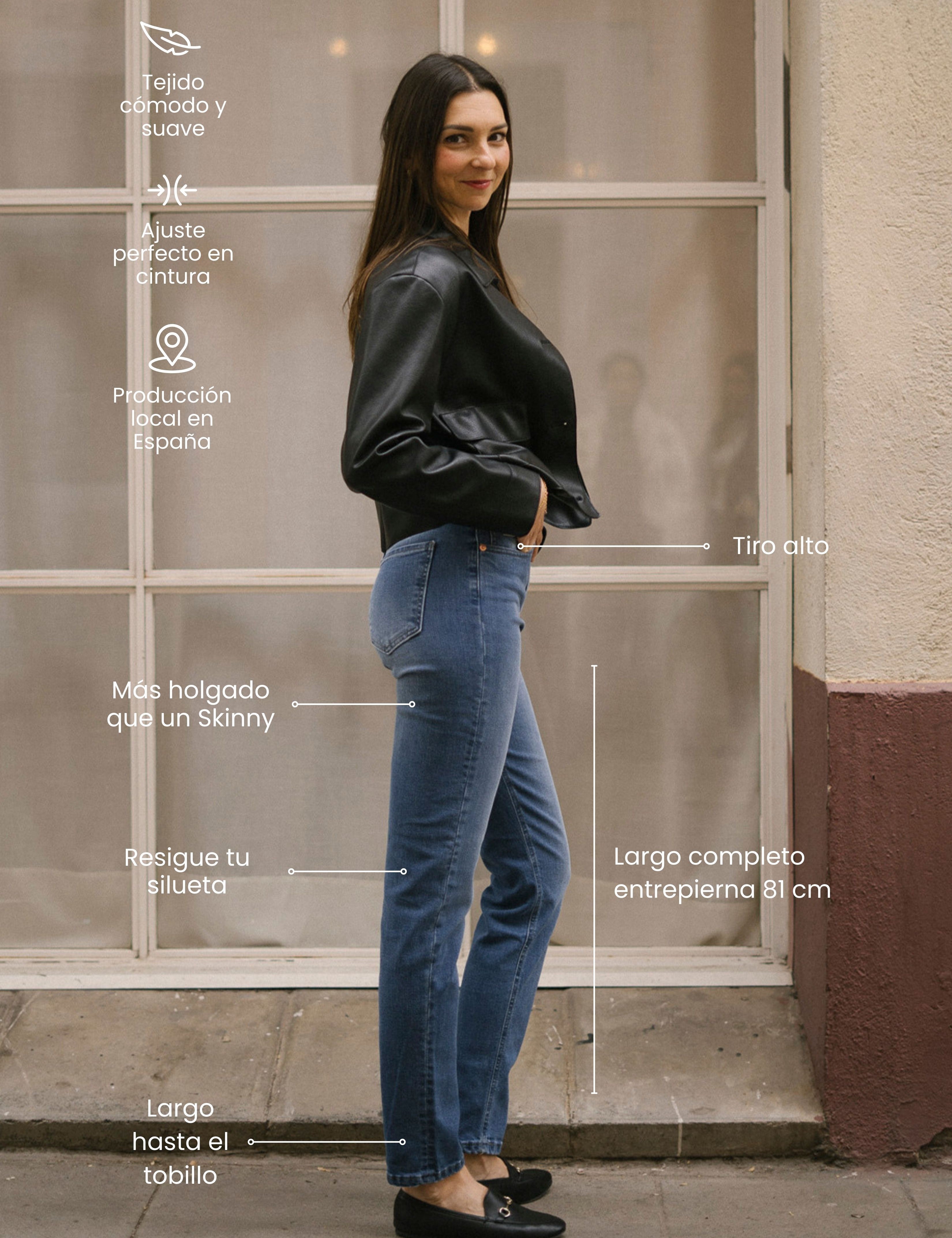 MOM HIGH RISE FULL LENGTH - BLUE