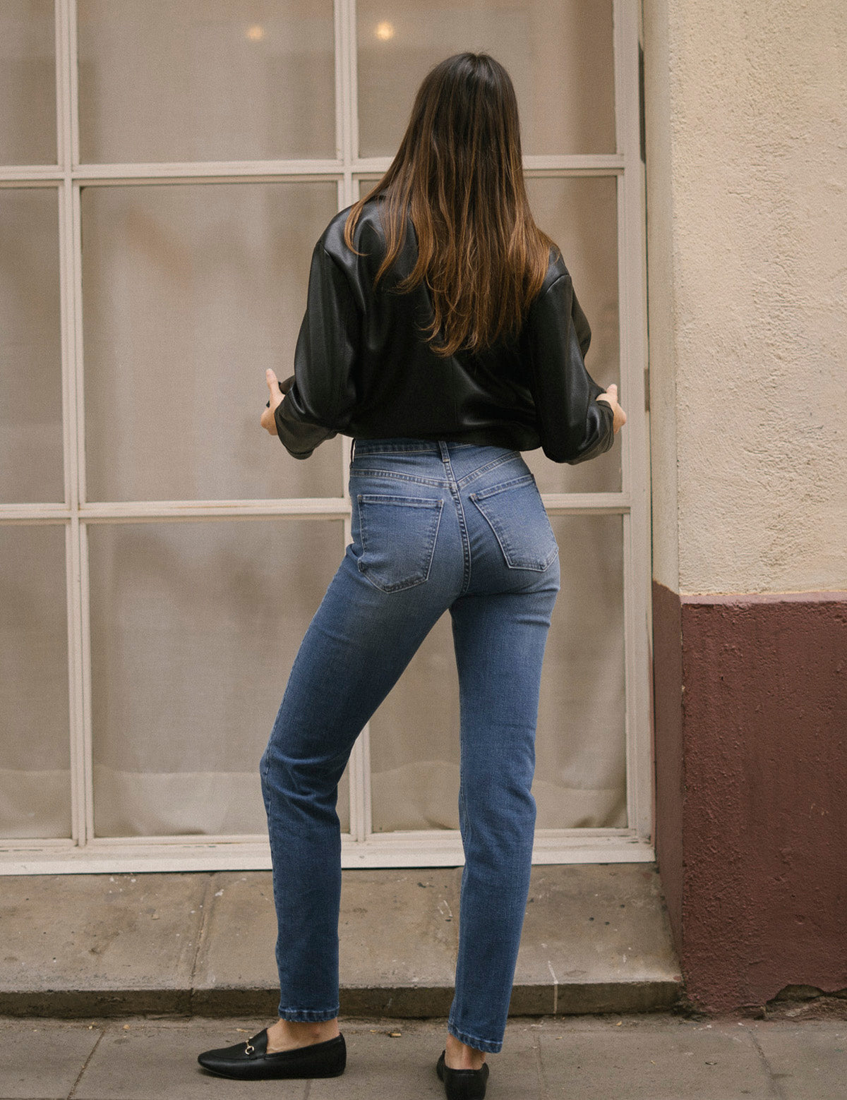 MOM HIGH RISE FULL LENGTH - BLUE