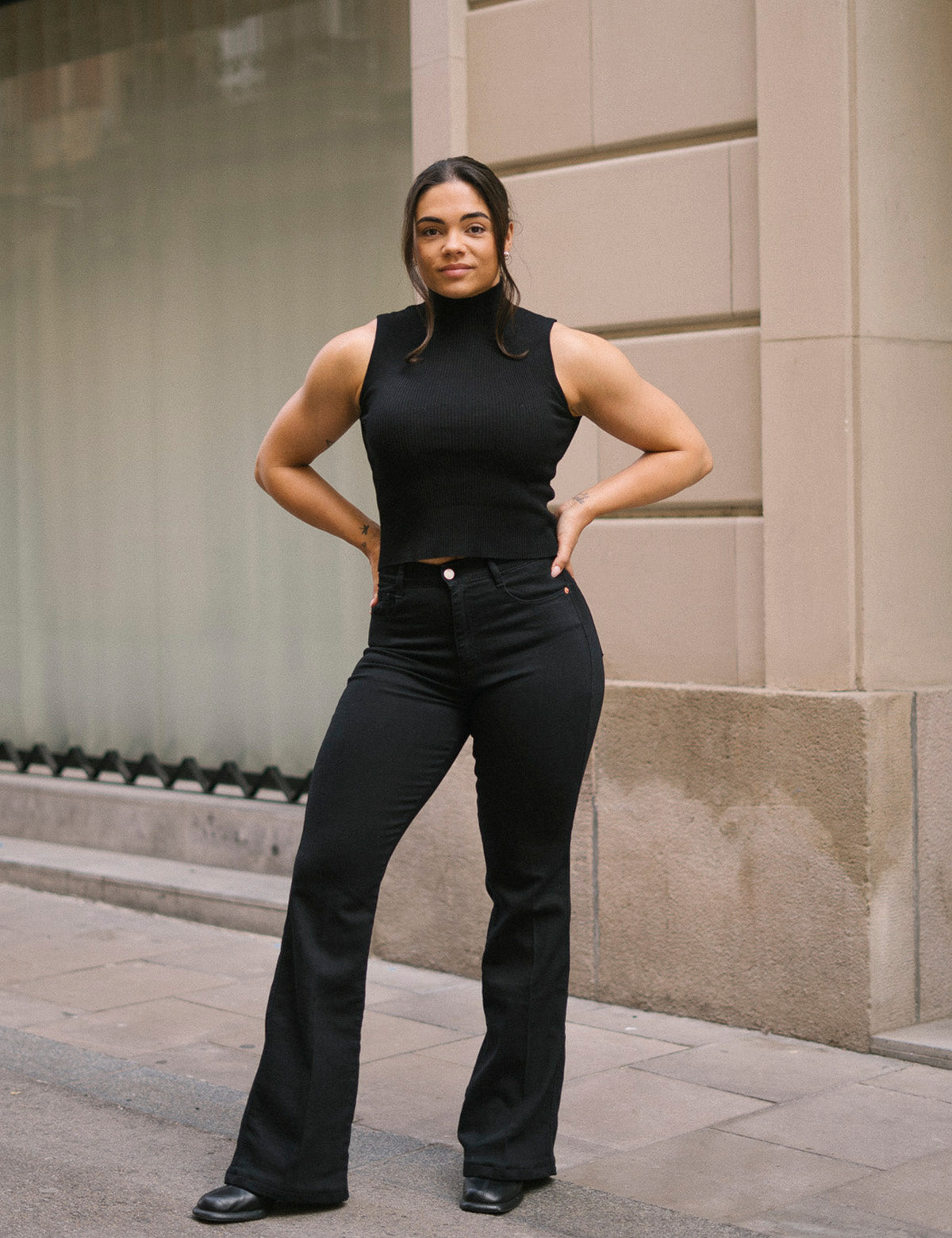 70'S FLARE HIGH RISE - BLACK