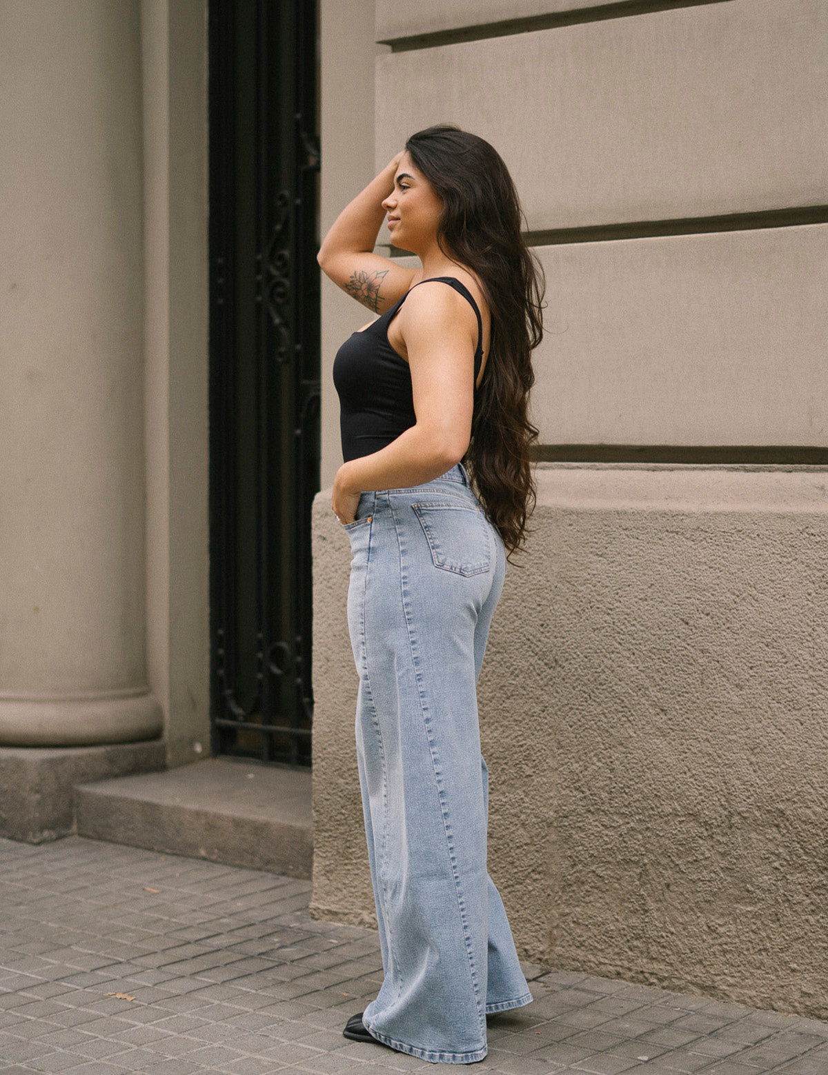 PALAZZO HIGH RISE - LIGHT BLUE