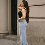 PALAZZO HIGH RISE - LIGHT BLUE