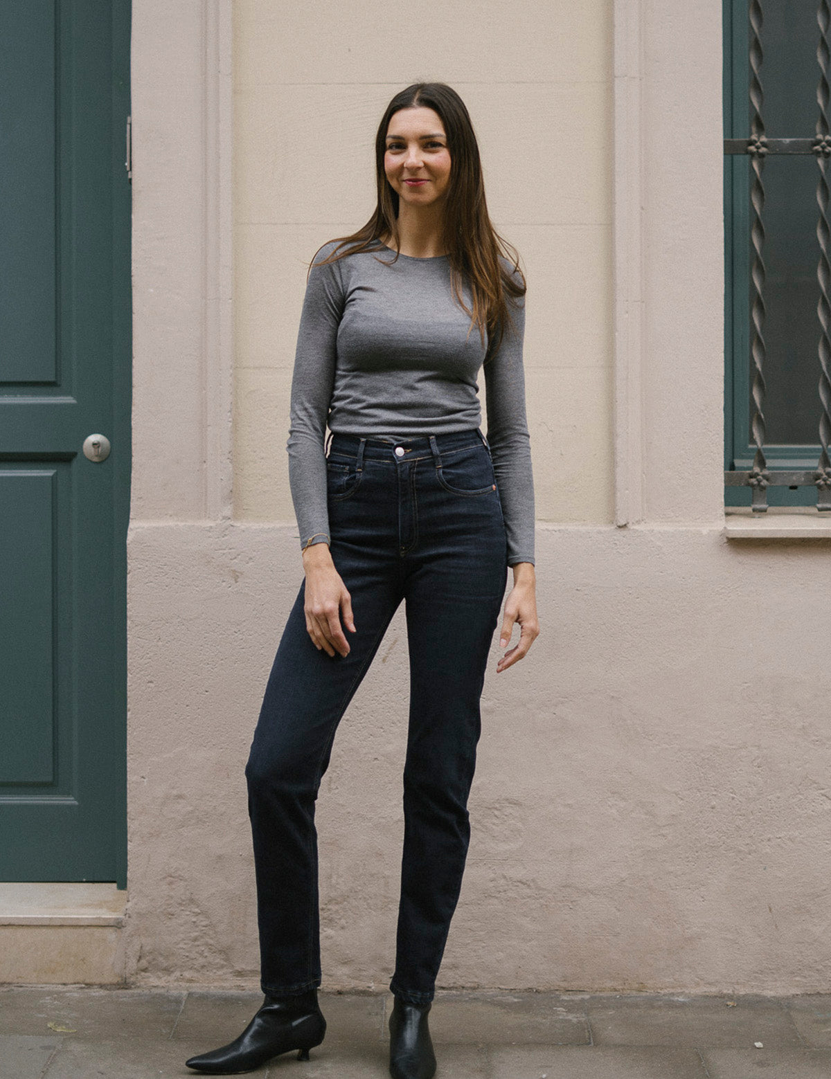 MOM HIGH RISE FULL LENGTH - DARK BLUE