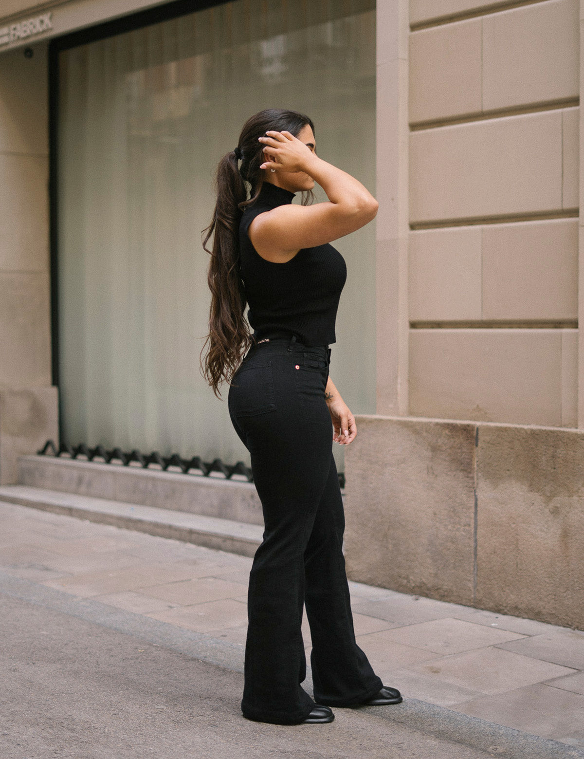 70'S FLARE HIGH RISE - BLACK