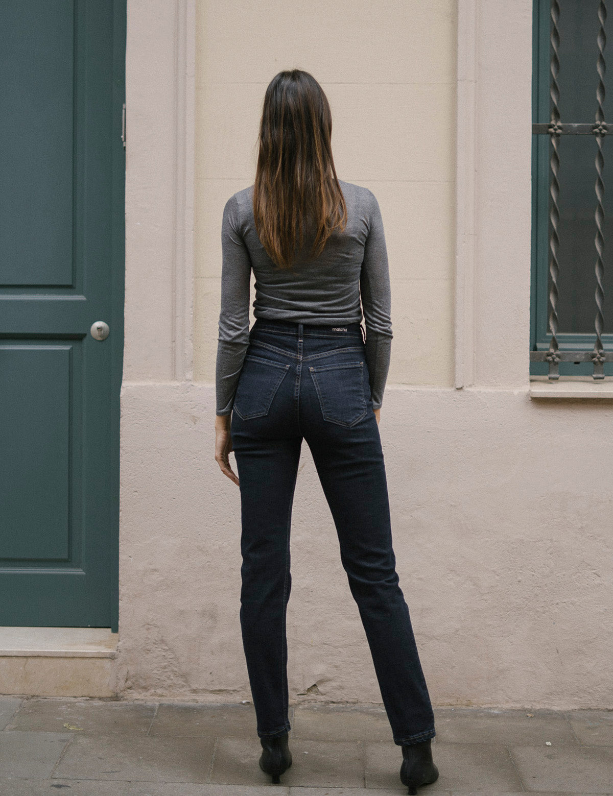 MOM HIGH RISE FULL LENGTH - DARK BLUE