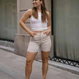 SHORTS HIGH RISE - BEIGE