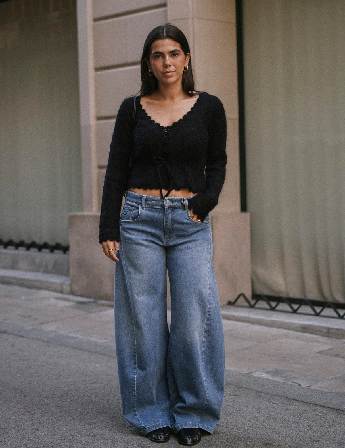 BAGGY BARREL MID RISE - BLUE