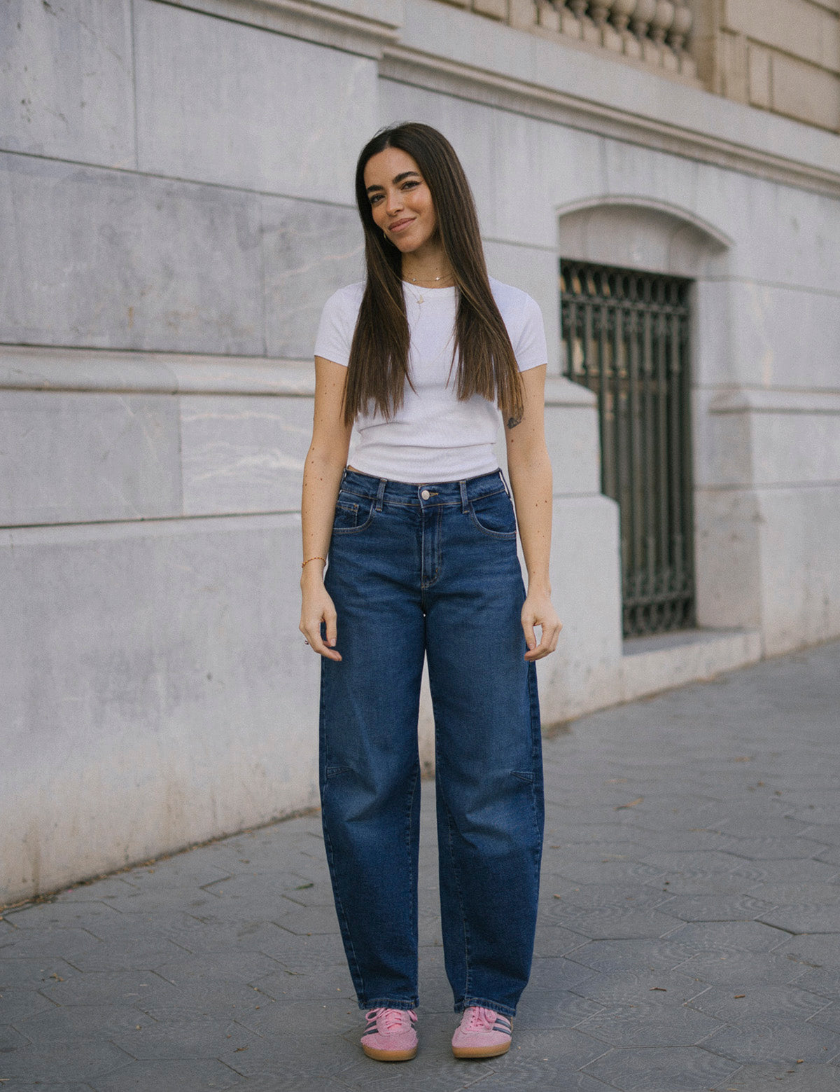 BARREL HIGH RISE FULL LENGTH - DARK BLUE