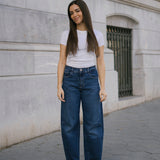 BARREL HIGH RISE FULL LENGTH - DARK BLUE