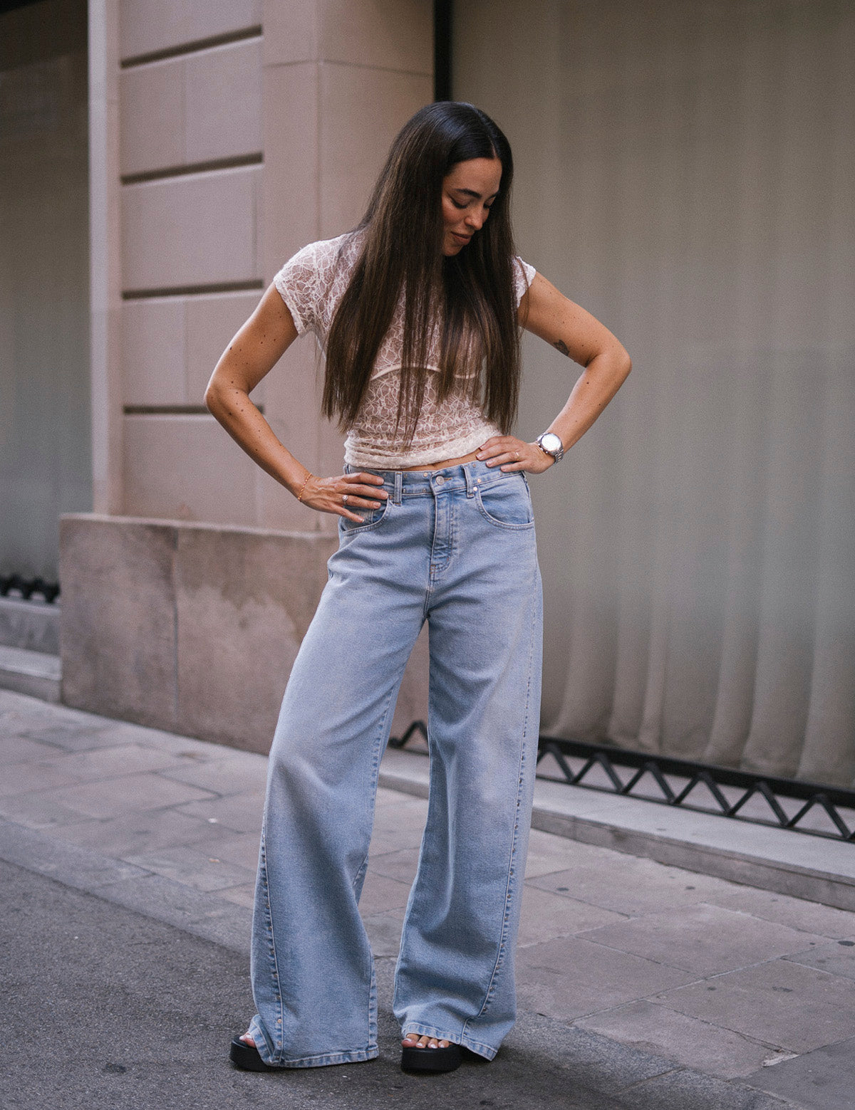 BAGGY TACHAS PLATEADAS - LIGHT BLUE