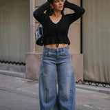 BAGGY BARREL MID RISE - BLUE