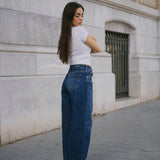 BARREL HIGH RISE FULL LENGTH - DARK BLUE
