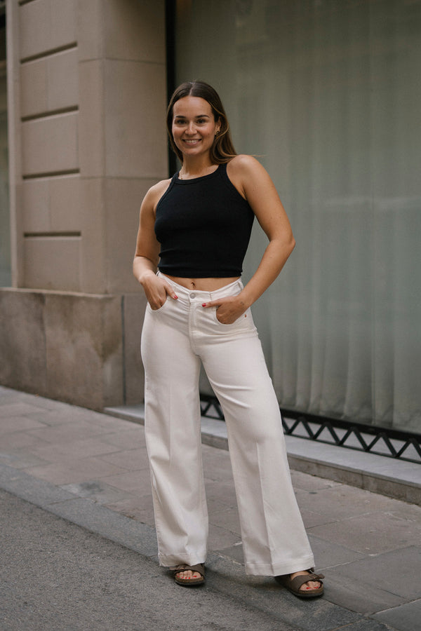 CULOTTE HIGH RISE - ECRU