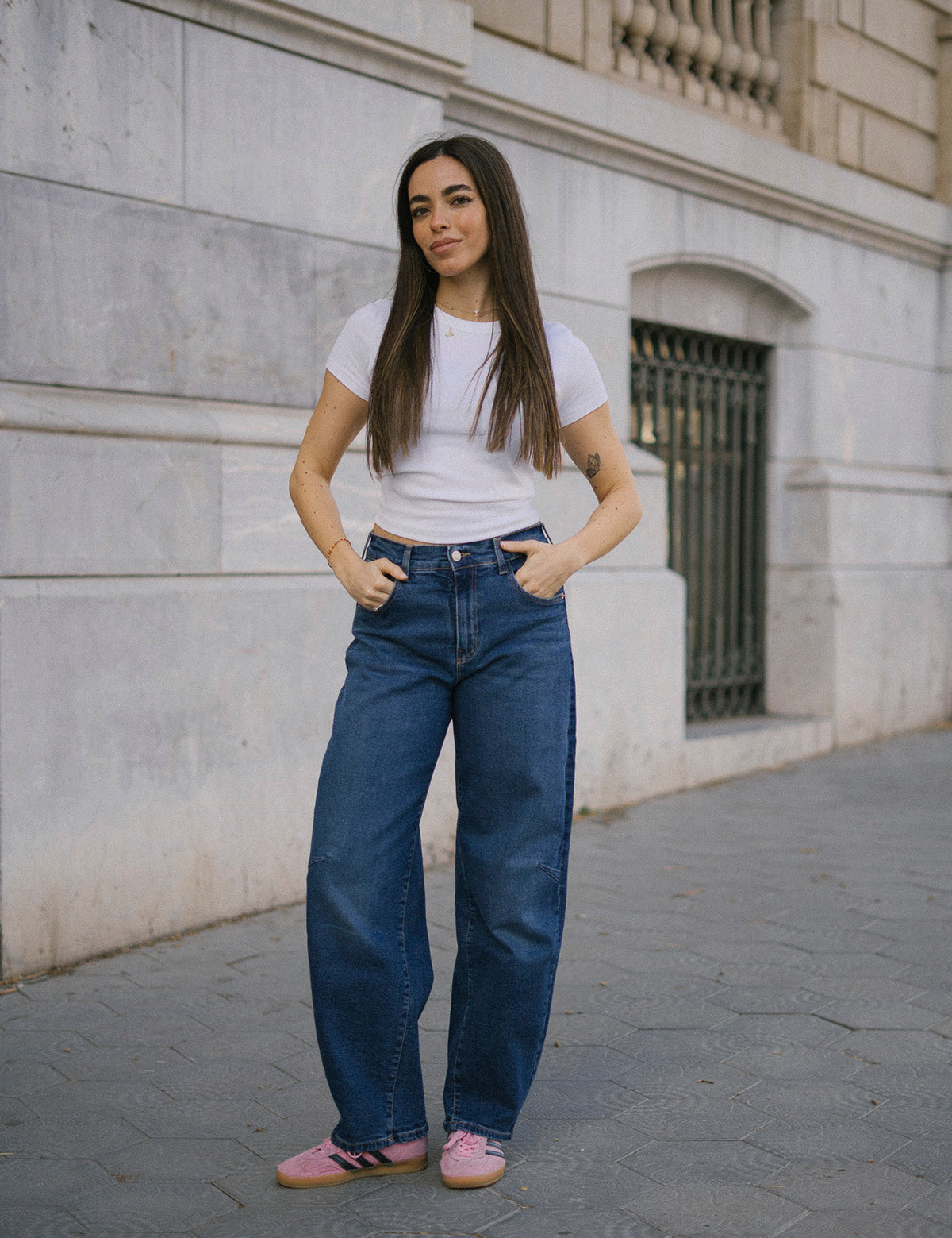 BARREL HIGH RISE FULL LENGTH - DARK BLUE