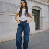 BARREL HIGH RISE FULL LENGTH - DARK BLUE