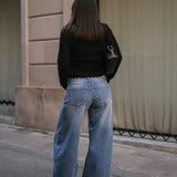 BAGGY BARREL MID RISE - BLUE