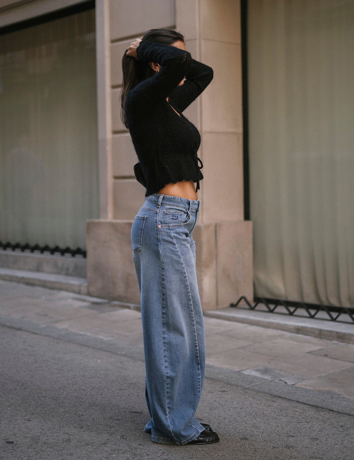 BAGGY BARREL MID RISE - BLUE
