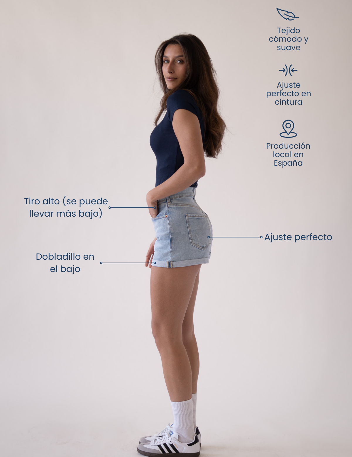 SHORTS ROLL UP - LIGHT BLUE