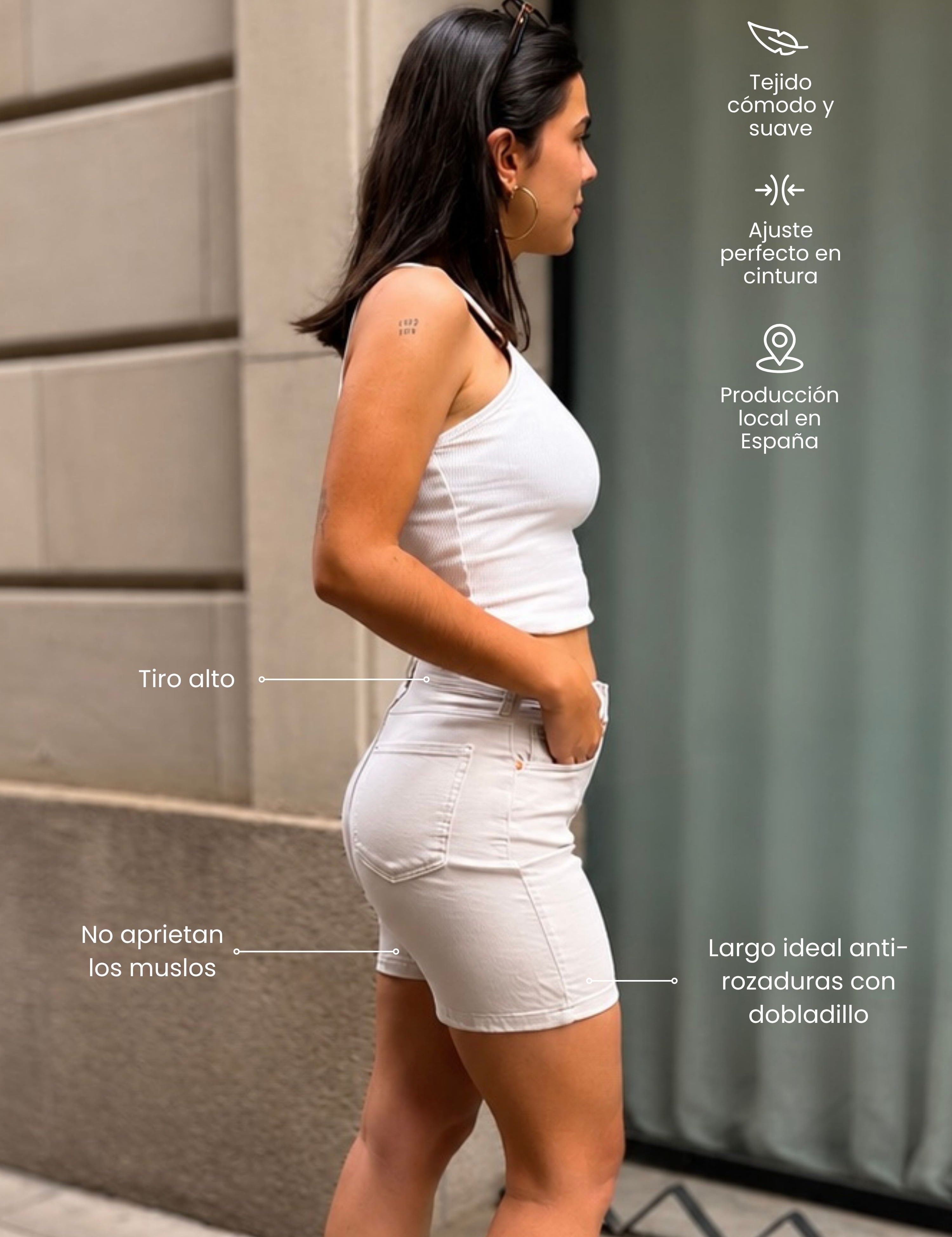 SHORTS HIGH RISE - BEIGE
