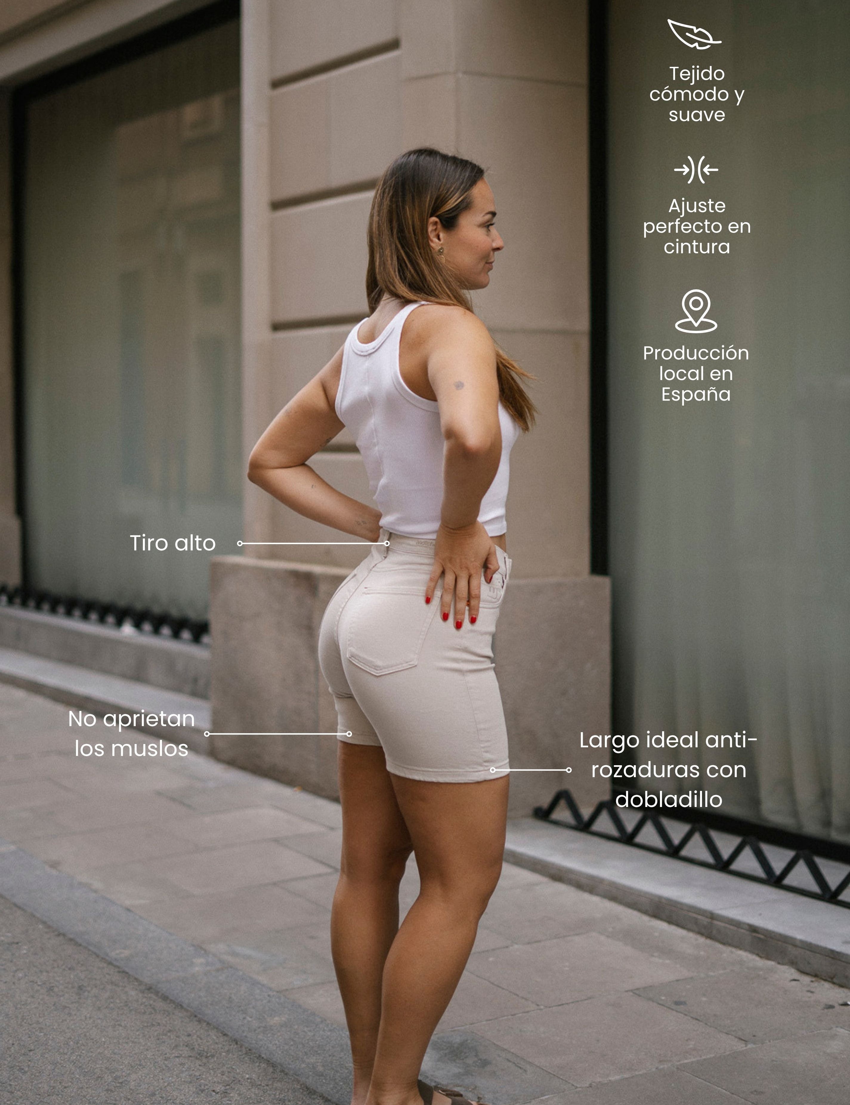 SHORTS HIGH RISE - BEIGE