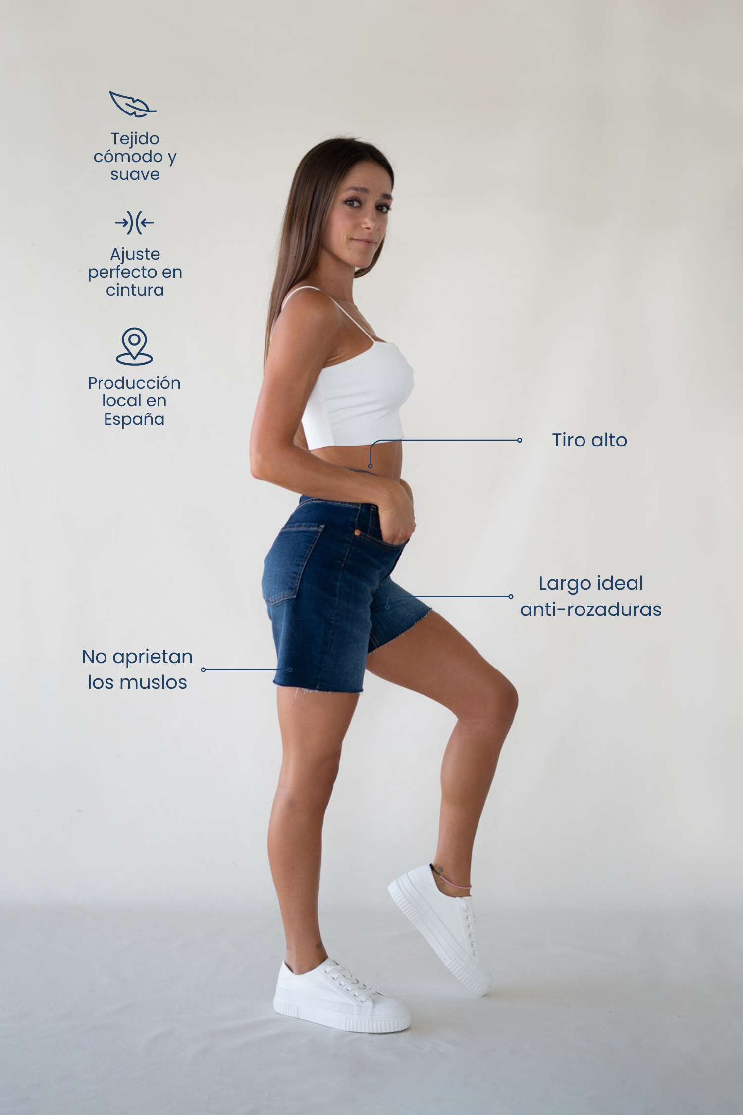 SHORTS HIGH RISE DARK BLUE – Matcha Jeans