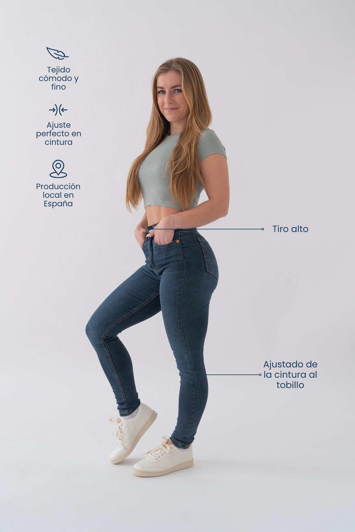 SKINNY HIGH RISE DARK BLUE – Matcha Jeans - Main Image