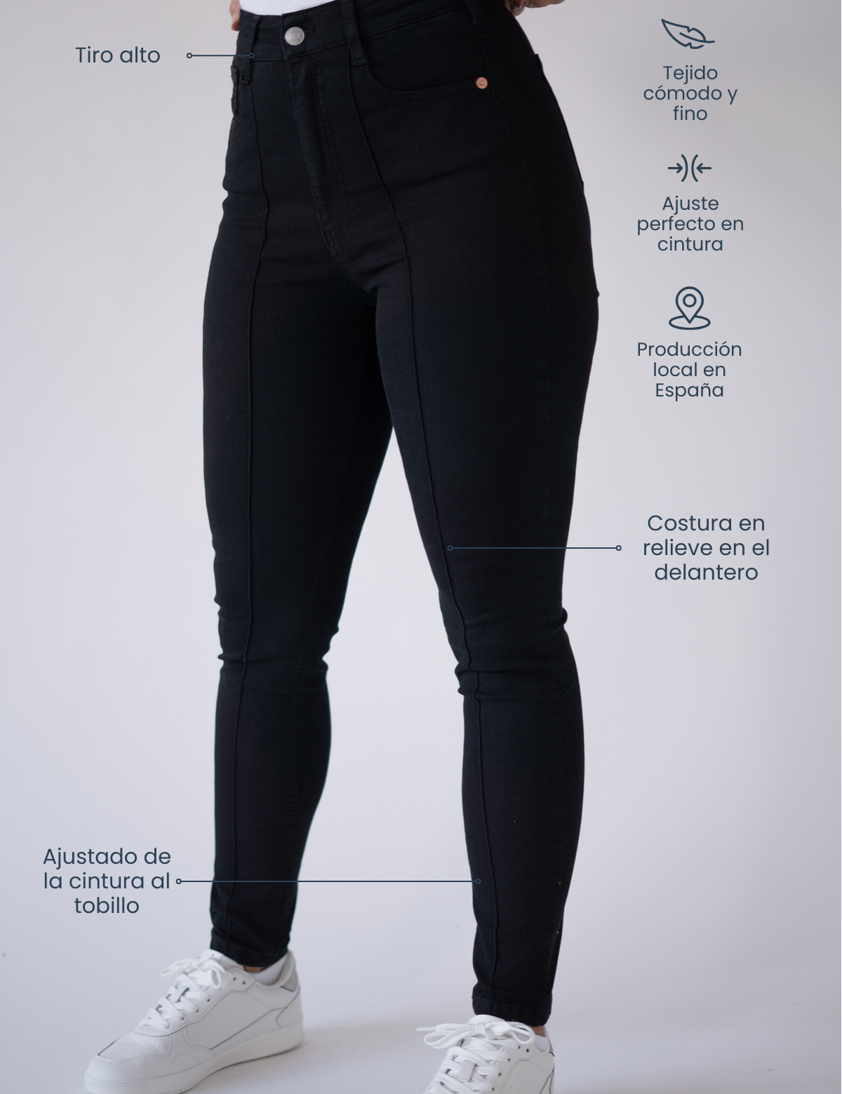 SKINNY NERVIO HIGH RISE - BLACK