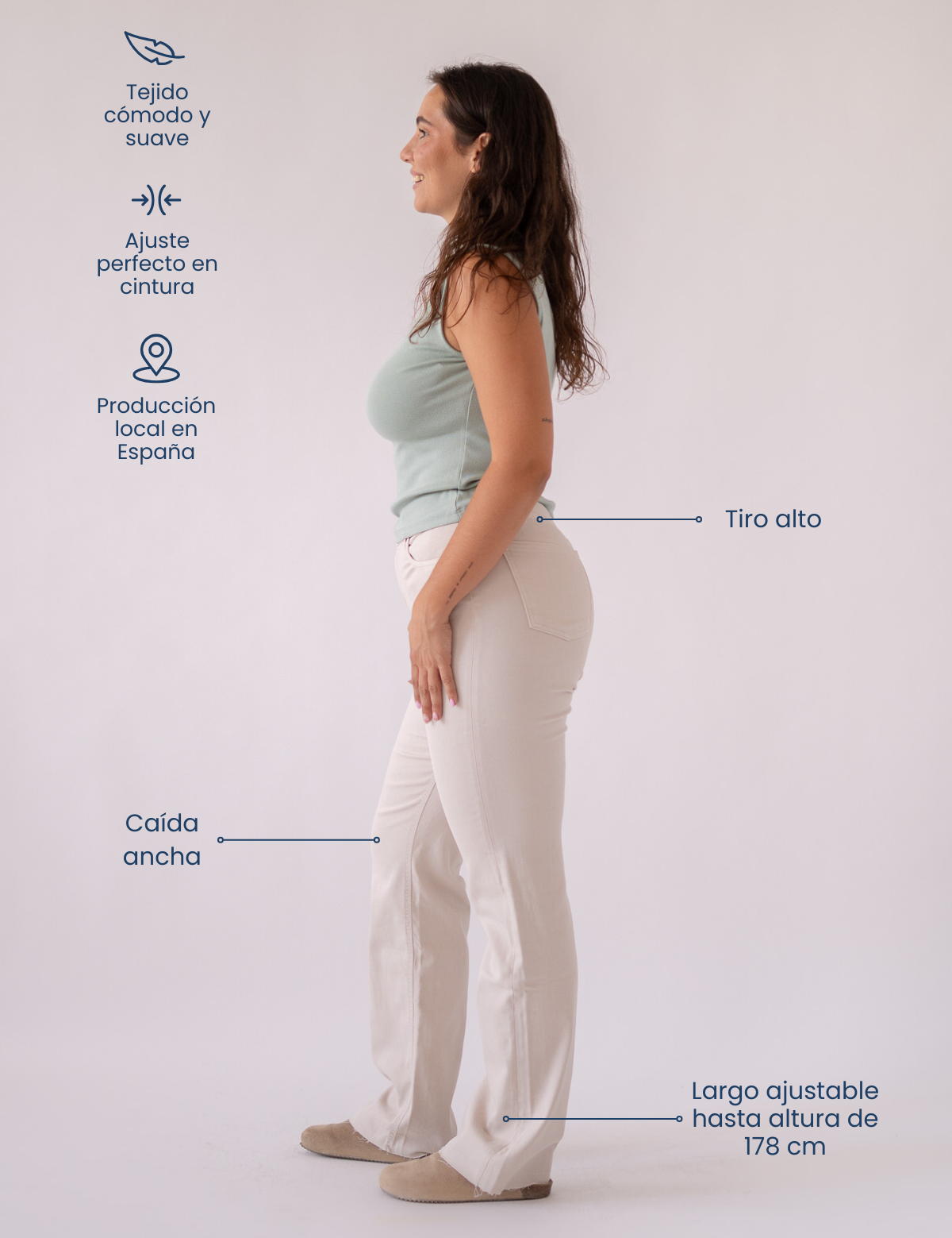 WIDELEG HIGH RISE - BEIGE