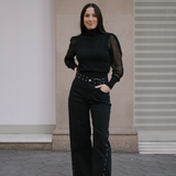 BAGGY SILVER STUDS - BLACK