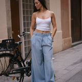 FLUID PLEATED BAGGY - BLUE