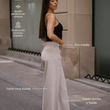 SUPER WIDE LEG MID RISE - STONE