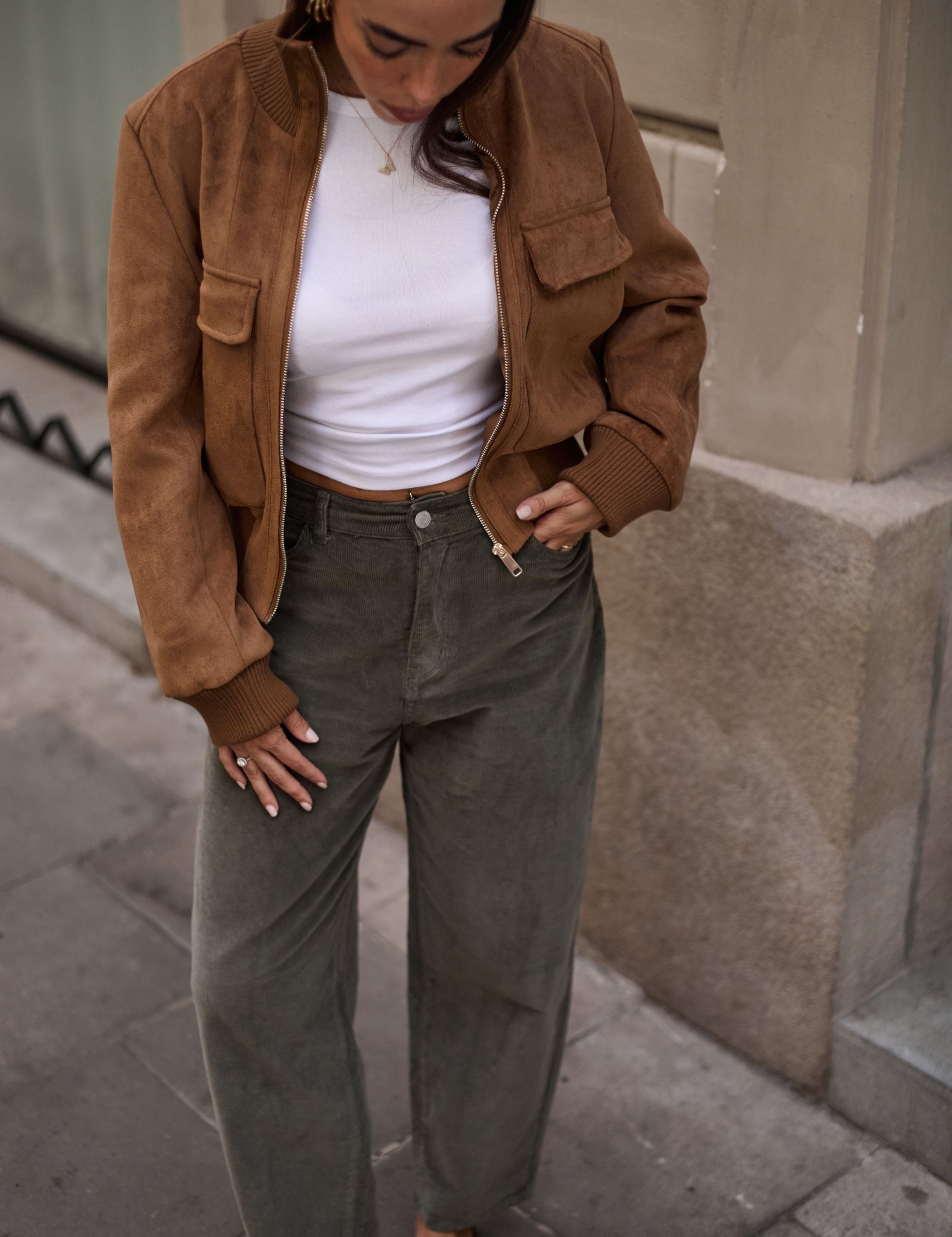 PANTALONES BARREL PANA - KHAKI